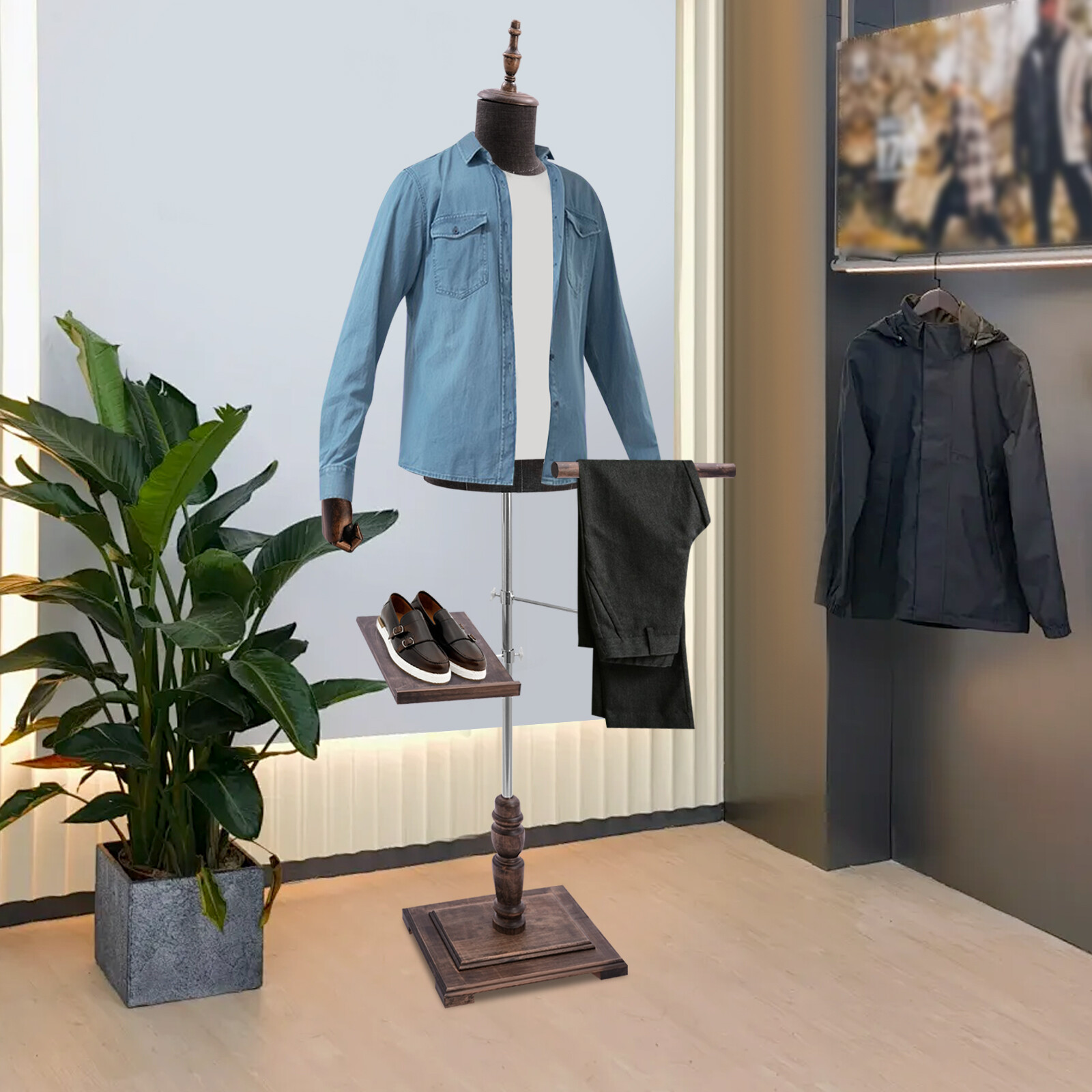 Mannelijke etalagepop met arme - Men Shoes Rack recensie en prijs