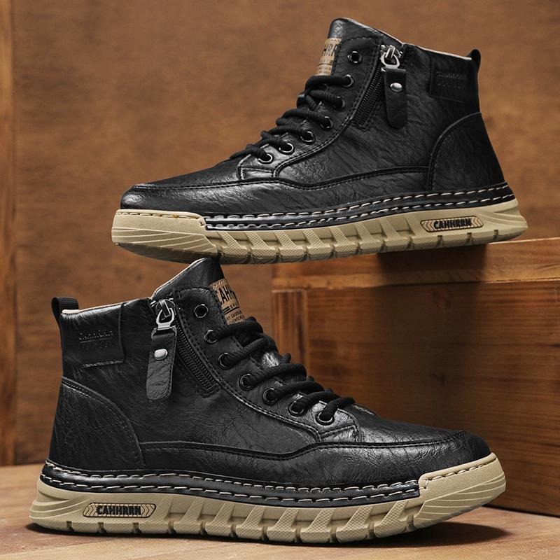 Heren lederen hoge enkellaarze - Men'S Shoes Dq recensie en prijs