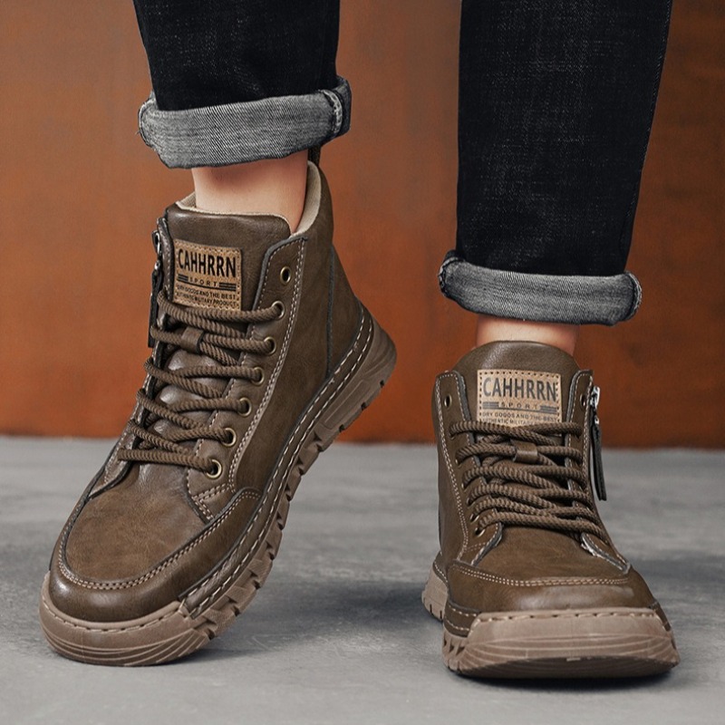 Heren lederen hoge enkellaarze - Men'S Shoes Dq recensie en prijs