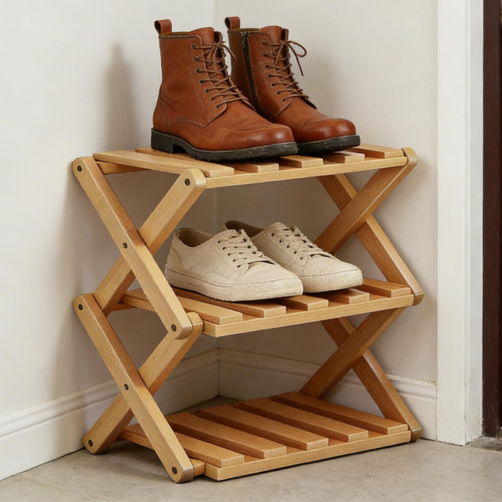 Houten schoenenrekken, 3-laags - Men Shoes Rack recensie en prijs