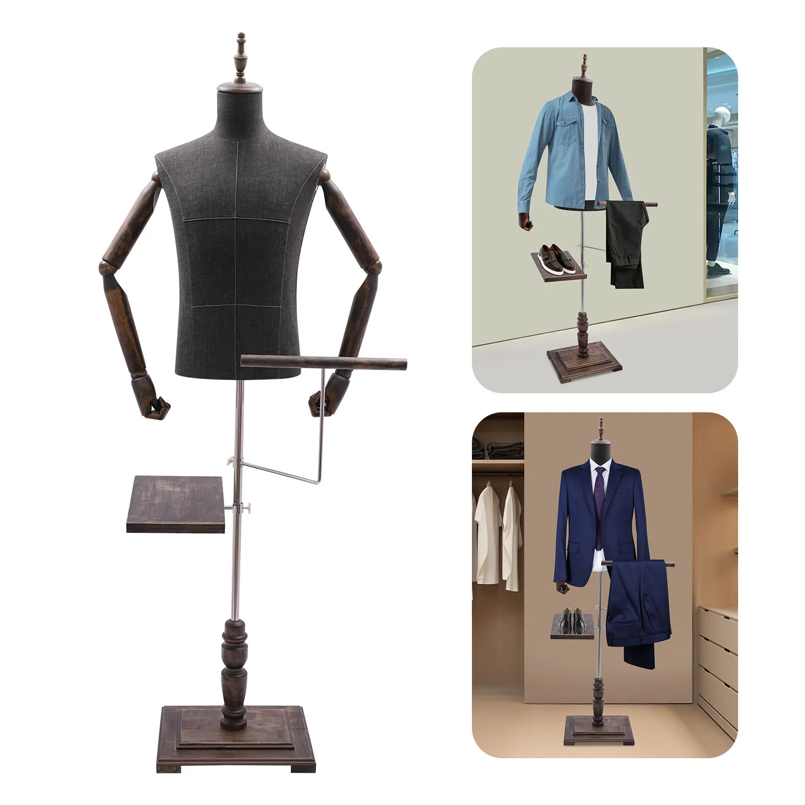 Mannelijke etalagepop met arme - Men Shoes Rack recensie en prijs