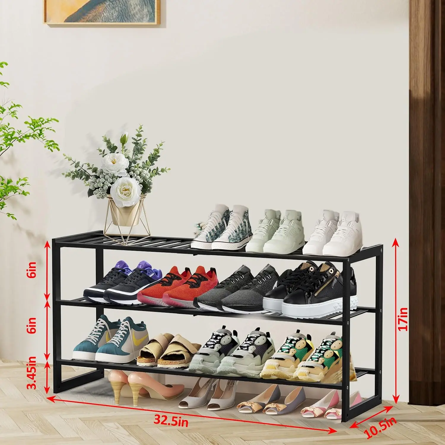 3-laags 32,5 inch bamboe schoe - Men Shoes Rack recensie en prijs