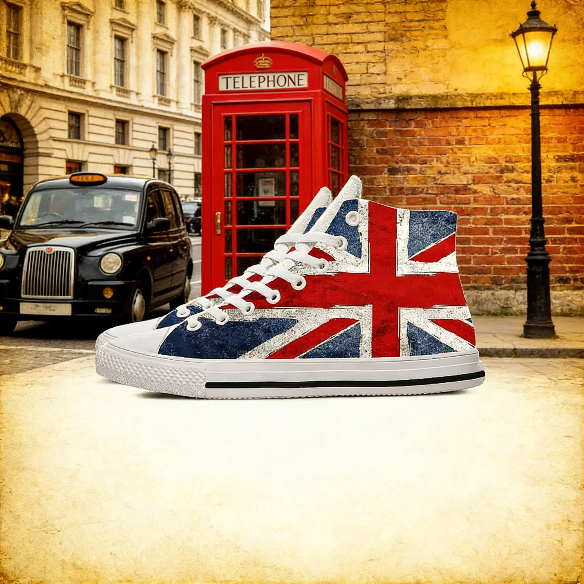 UK Flag 3D-print hoge sneakers - Men Shoes Uk recensie en prijs